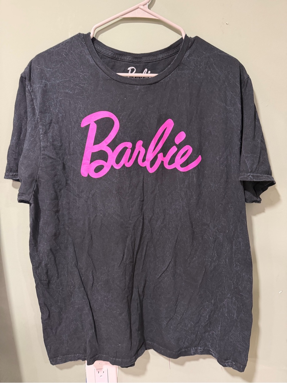 Barbie Black Short Sleeve Tee with Pink Logo